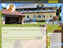 Tablet Screenshot of familienreithof-gore.net